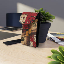 Load image into Gallery viewer, Burgundy Patch Small Cell Phone Wallet