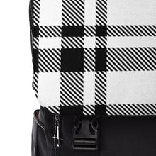 Load image into Gallery viewer, Black White Plaid Unisex Casual Shoulder Backpack