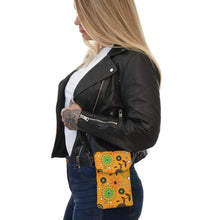 Load image into Gallery viewer, Orange Flower Garden Small Cell Phone Wallet