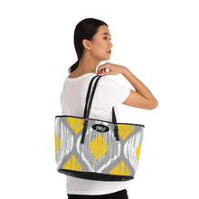 Load image into Gallery viewer, Big Yellow Gray PU Leather Shoulder Bag