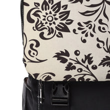 Load image into Gallery viewer, Black Flower Unisex Casual Shoulder Backpack