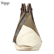 Load image into Gallery viewer, 2021 New Vintage Canvas Backpack Women Embroidery Patchwork Drawstring Travel Bag Bucket Shoulder Bags Mochila Rucksack