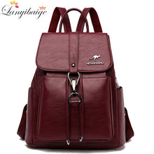 Load image into Gallery viewer, High Quality Leather Backpack Women pu Leather Travel Backpack School Bags for Teenager Girl Sac Ladies Shoulder Bags Mochila
