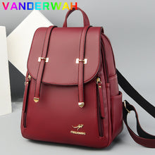 Load image into Gallery viewer, Fashion Women Soft Leather Backpacks Female School Book Bags Large Capacity Shopping Travel Knapsack Femme New Casual Rucksack