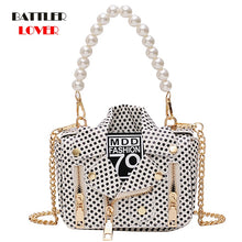 Load image into Gallery viewer, Designer Women Messenger Bags Dot Mini Jacket Bag Lady Shoulder Bag Pearl Handle Chain Crossbody Bags Sac A Main Femme De Marque