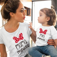 Load image into Gallery viewer, Cotton family matching clothes Outfits Mother And Daughter T-Shirt Mommy and Me Clothes lovely Blouse kids baby girl boys Look