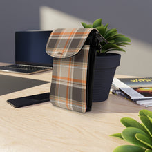 Load image into Gallery viewer, Tan Check Small Cell Phone Wallet