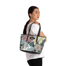 Load image into Gallery viewer, 3D Flower Bank Purple 2 PU Leather Shoulder Bag