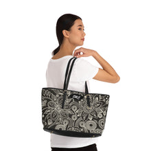Load image into Gallery viewer, Black Gigantic Flower PU Leather Shoulder Bag