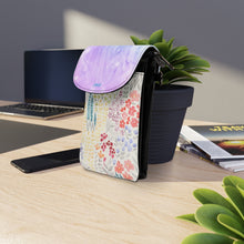 Load image into Gallery viewer, Blue Flower Small Cell Phone Wallet