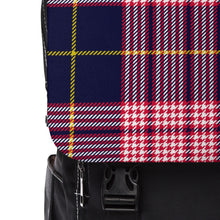 Load image into Gallery viewer, Plaid Blue Pink Unisex Casual Shoulder Backpack