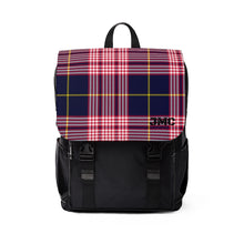 Load image into Gallery viewer, Plaid Blue Pink Unisex Casual Shoulder Backpack