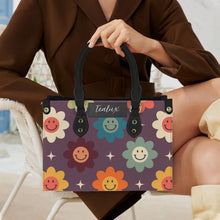 Load image into Gallery viewer, purple faces PU Leather Handbag-Small (Model 1747)

