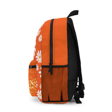 Load image into Gallery viewer, Orange Floral Backpack - Stylish Orange Daisy Design for Students &amp; Adventures
