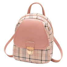 Load image into Gallery viewer, Ladies Check Lock Small Backpack One Shoulder Diagonal Handbag Coin Purse
