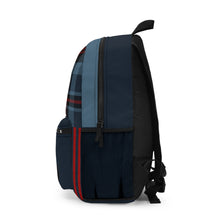 Load image into Gallery viewer, Blue Plaid Natural Backpack
