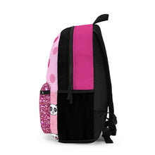 Load image into Gallery viewer, Cute Panda Glitter Backpack - Pink Polka Dot Design
