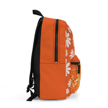 Load image into Gallery viewer, Orange Floral Backpack - Stylish Orange Daisy Design for Students &amp; Adventures
