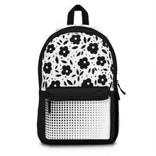 Load image into Gallery viewer, Floral Trendy Backpack – Stylish Black &amp; White Design for Everyday Use

