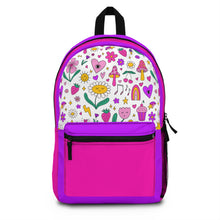 Load image into Gallery viewer, Purple Floral Backpack with Cute Designs - Perfect for Kids &amp; Teens
