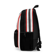 Load image into Gallery viewer, Red Black Striped Backpack
