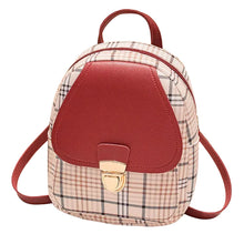 Load image into Gallery viewer, Ladies Check Lock Small Backpack One Shoulder Diagonal Handbag Coin Purse
