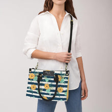 Load image into Gallery viewer, yellow flow flowers PU Leather Handbag-Small (Model 1747)
