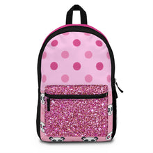 Load image into Gallery viewer, Cute Panda Glitter Backpack - Pink Polka Dot Design
