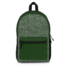 Load image into Gallery viewer, Green Scribble Flower Backpack
