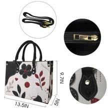 Load image into Gallery viewer, Black Flower Craft PU Leather Handbag-Large (Model 1747)
