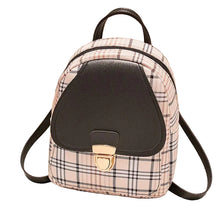 Load image into Gallery viewer, Ladies Check Lock Small Backpack One Shoulder Diagonal Handbag Coin Purse
