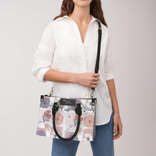 Load image into Gallery viewer, purple flowers PU Leather Handbag-Small (Model 1747)
