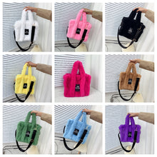 Load image into Gallery viewer, 2022 Designer Faux Fur Tote Bag for Women Luxury Handbags Autumn Winter Plush Shoulder Crossbody Bags Brand Shopper Purses New
