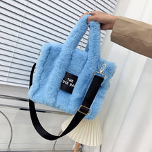 Load image into Gallery viewer, 2022 Designer Faux Fur Tote Bag for Women Luxury Handbags Autumn Winter Plush Shoulder Crossbody Bags Brand Shopper Purses New
