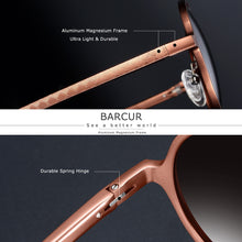 Load image into Gallery viewer, BARCUR Brand Light Weight Round Sunglasses Luxury Brand Men Glasses Retro Vintage Women Sun glasses
