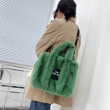 Load image into Gallery viewer, 2022 Designer Faux Fur Tote Bag for Women Luxury Handbags Autumn Winter Plush Shoulder Crossbody Bags Brand Shopper Purses New
