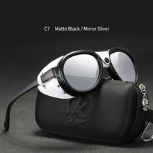 Load image into Gallery viewer, KDEAM Luxury Steampunk Pilot Sunglasses Men and Women Soft Leather Shield Glasses UV400 Protection KD2095
