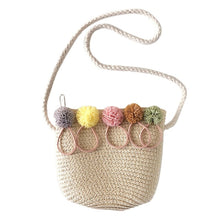 Load image into Gallery viewer, Women Crossbody Shoulder Bag Knitted Straw Messenger Satchel Handbag Bucket Bag Vintage Bucket Straw Beach Bags Women Totes
