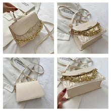 Load image into Gallery viewer, New Embroidery Shoulder Bags for Women Thick Chain Handbags Female Purse PU Leather Flap Crossbody Bags Fashion Designer
