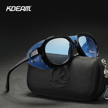 Load image into Gallery viewer, KDEAM Luxury Steampunk Pilot Sunglasses Men and Women Soft Leather Shield Glasses UV400 Protection KD2095
