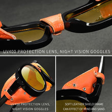 Load image into Gallery viewer, KDEAM Luxury Steampunk Pilot Sunglasses Men and Women Soft Leather Shield Glasses UV400 Protection KD2095
