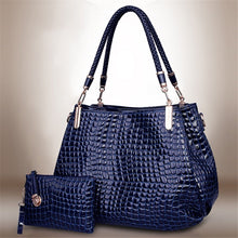 Load image into Gallery viewer, 2Pcs Women luxury Handbag Zip Shoulder Bags For Women 2023 Soft Crocodile Pattern Leather Portable Shopping Totes bolso mujer
