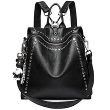 Load image into Gallery viewer, Luxury Women Genuine Leather Backpack Rivet Multifunctional Shoulder Bag Female Retro Travel Bag Teenage Girls Fashion Schoolbag
