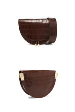 Load image into Gallery viewer, Fashion Snake pattern women shoulder bags clothing half circle coverd pu leather Ladies Messenger Bags trendy Saddle Bag handbag
