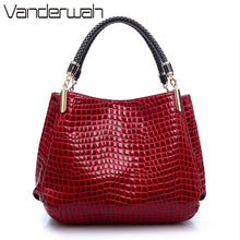 Load image into Gallery viewer, Hot Crocodile Pattern Luxury Handbags Women Bags Designer 2020 Winter PU Leather Top-handle Bags Woven Handle Ladies Casual Tote
