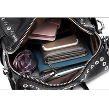 Load image into Gallery viewer, Luxury Women Genuine Leather Backpack Rivet Multifunctional Shoulder Bag Female Retro Travel Bag Teenage Girls Fashion Schoolbag
