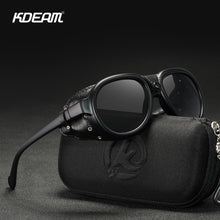 Load image into Gallery viewer, KDEAM Luxury Steampunk Pilot Sunglasses Men and Women Soft Leather Shield Glasses UV400 Protection KD2095
