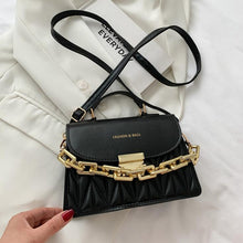 Load image into Gallery viewer, New Embroidery Shoulder Bags for Women Thick Chain Handbags Female Purse PU Leather Flap Crossbody Bags Fashion Designer

