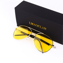 Load image into Gallery viewer, Mens Polarized Night Driving Sunglasses Brand Designer Yellow Lens Night Vision Driving Glasses Goggles Reduce Glare
