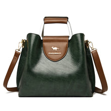 Load image into Gallery viewer, 3 Layers Brand Small Tote Bag Oil Skin Leather Luxury Handbags Women Bags Designer Ladies Shoulder Crossbody Hand Bags for Women

